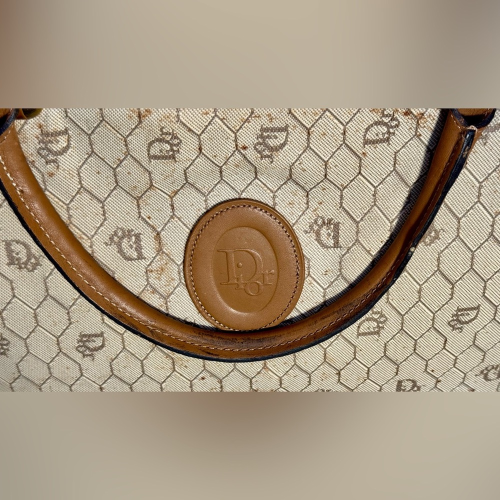 Vintage Christian Dior Honeycomb Canvas Document Bag – Circa Late 70s–Early 80s - Picture 9 of 10